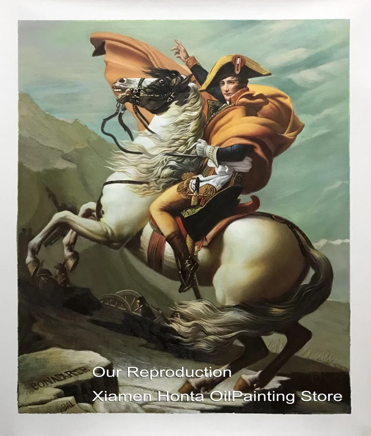 100% handmade Oil Painting Reproduction on Linen Canvas,napoleoncrossing-the-alps-at-the-st-bernard-pass-20th-may-1800-1801