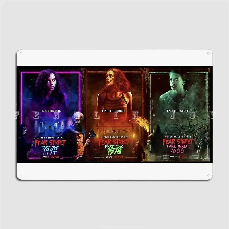 Страх Улица Трилогия Металлическая Табличка Плакат Кино Гостиная Дома Персонализированное Украшение Гаража Оловянная Вывеска Плакат