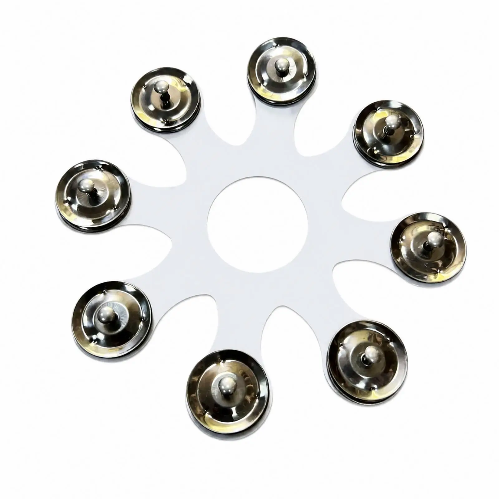 Flat Profile Cymbal Rattle Bell Percussion for Music Stands with Silver Finish and Responsive Vibration