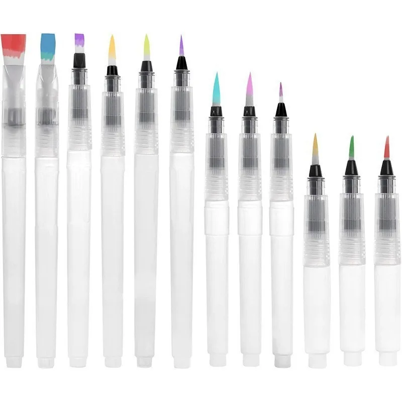 3/6 Pc Water Color Brush Pen Set Watercolor Paint Pens for Painting Markers Refillable Watercolor Brush Pens Art Supplies small