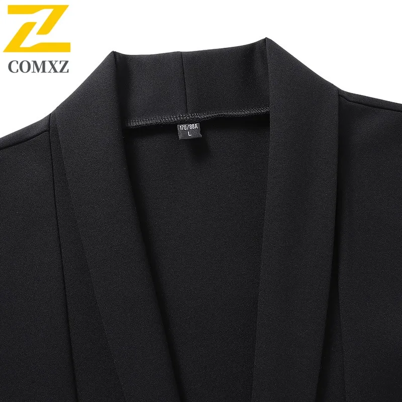 COMXZ Breathable Windbreaker Coat Top Luxury Outdoor Office Business  Anti Wrinkle Jackets Solid Color Jacket with No Hood