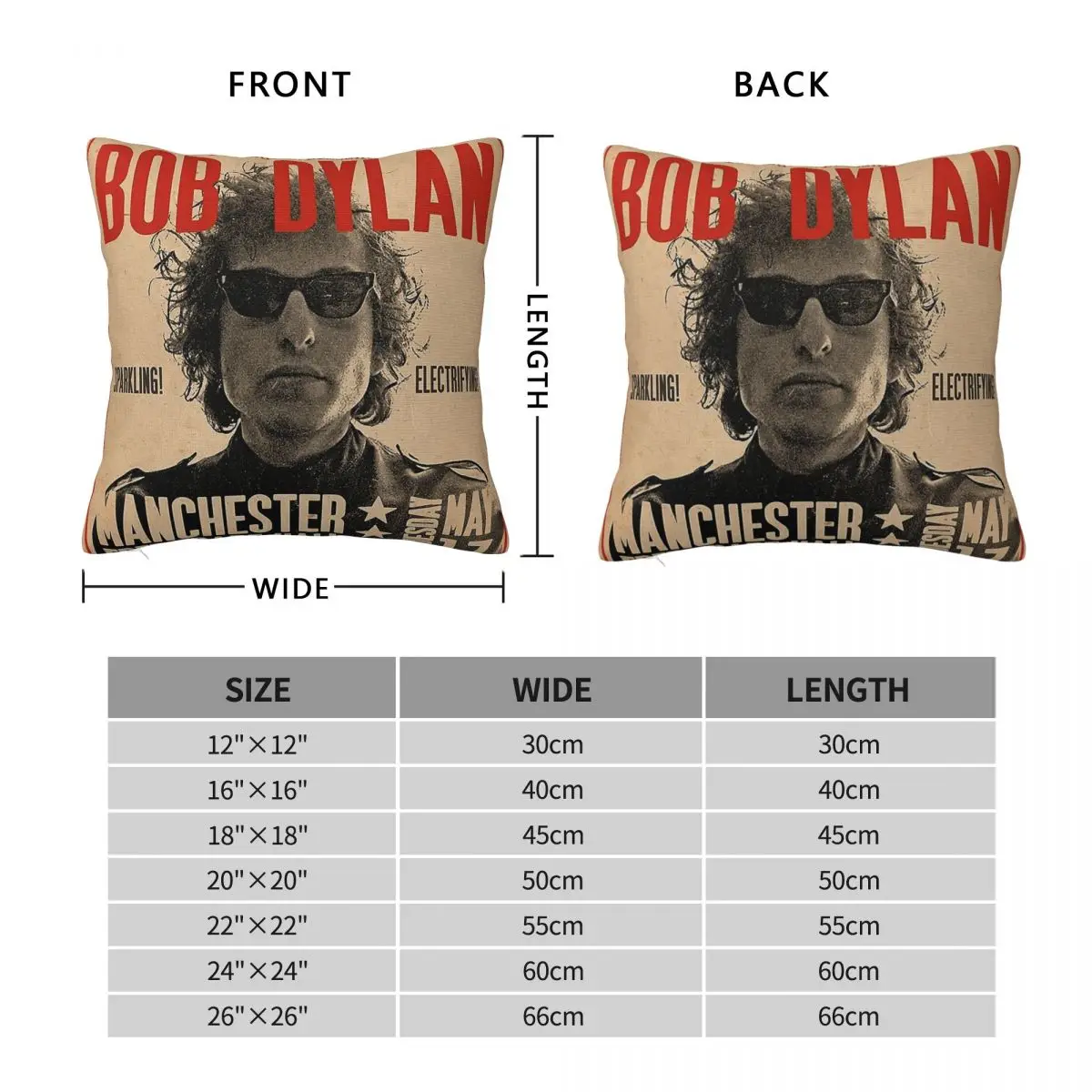 Sparkling Bob Dylan Electrifying Square Pillowcase Polyester Linen Velvet Creative Decorative Pillow Case Room Cushion Cover 18