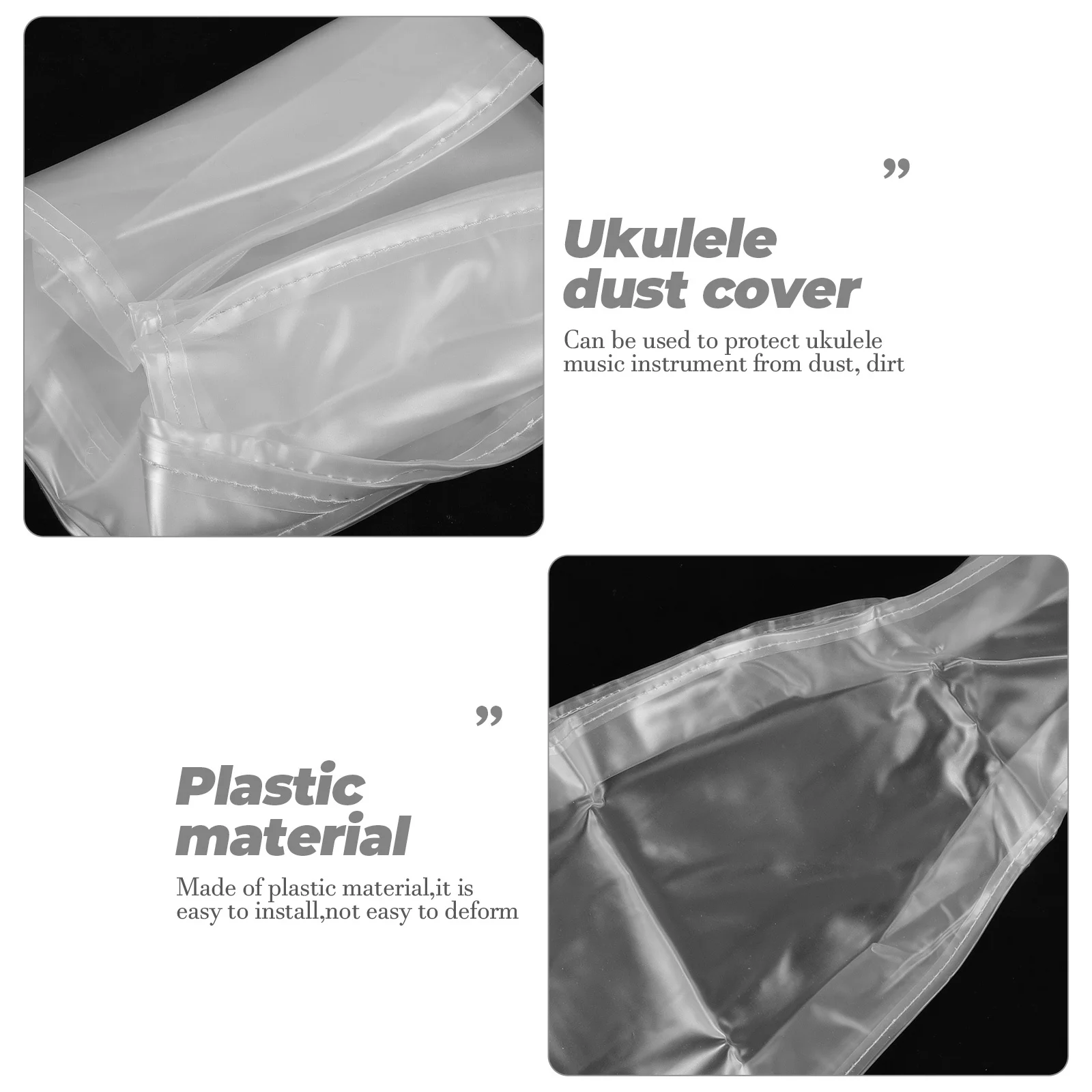 

Ukulele Clear Protective Cover Plastic Dust Cover Simple Installation Music Instrument Protector Music Instrument Cover,