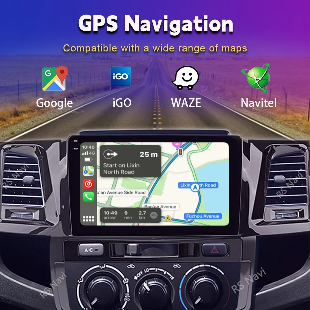 Android 15 Carplay Car Radio Multimedia Player For Toyota Fortuner HILUX Revo Vigo 2007-2015 Autoradio GPS Stereo 2din Head Unit