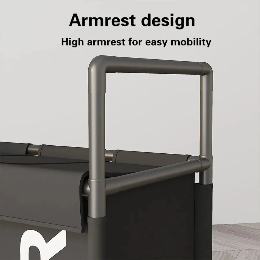 Cesto de Ropa Sucia con Ruedas y 3 Compartimentos, Organizador de Ropa Plegable con Tapa