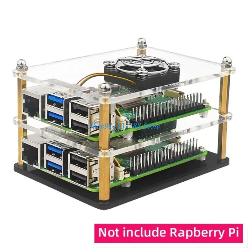 G88D Clear Acrylic Case for RaspberryPi 5 Acrylic Protector Cover Box Board Enclosure