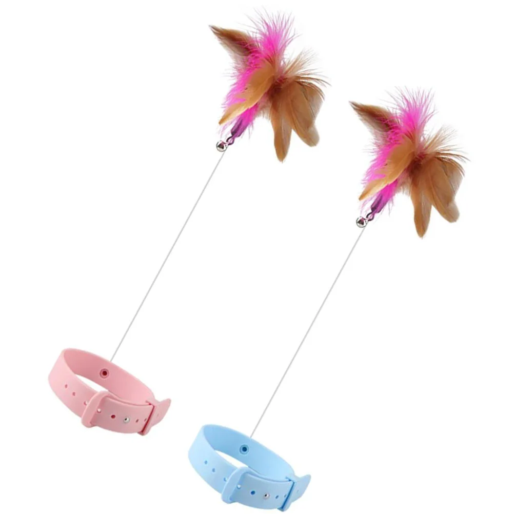 

Cat Fun Toy Collar Teaser for Indoor Cats Pet Interactive Toys Exercise Wands Kitten