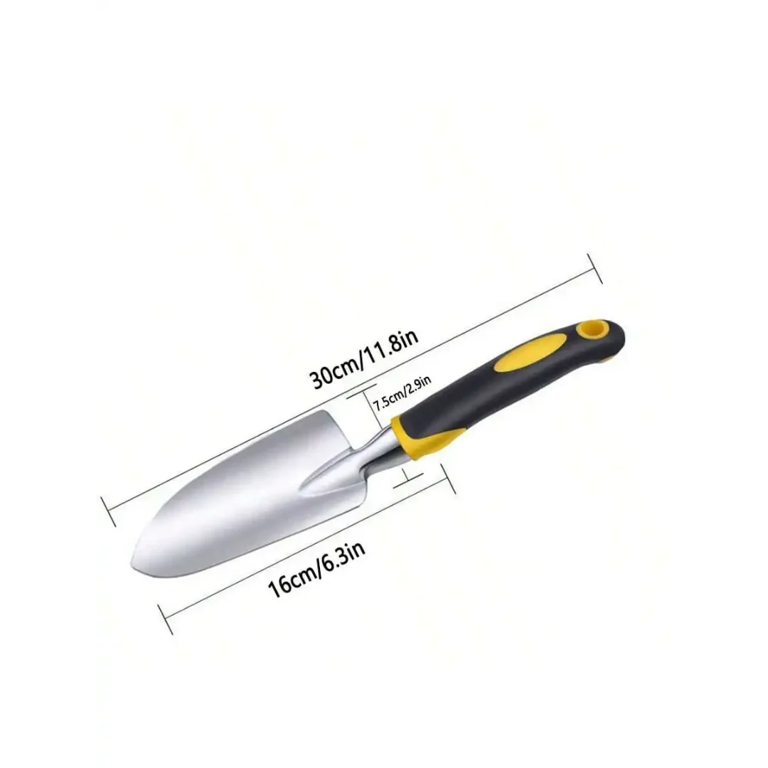 1pc/ Stainless Steel Gardening Shovel With Rubber Anti Slip Handle for Planting Excavating Weeding and Gardening Tools
