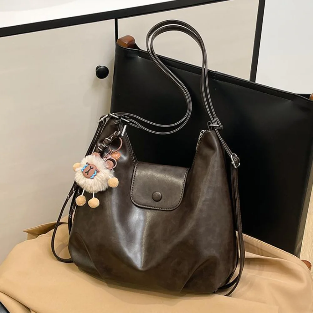 

Новая женская большая вместительная сумка, осенне-зимняя мода, рюкзак в стиле ретро с двойным плечом, повседневная сумка из искусственной кожи