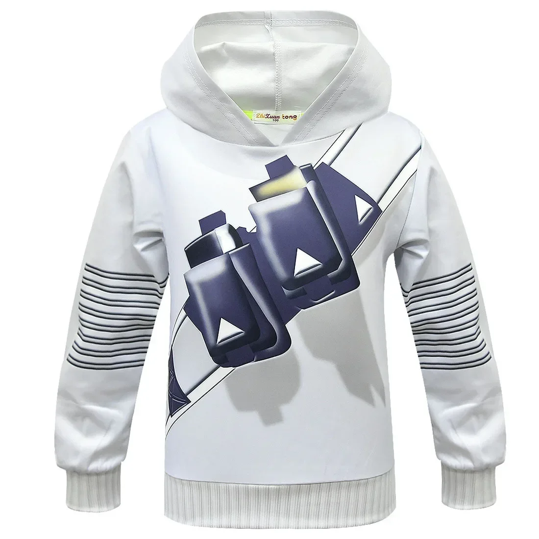 Dziecięcy elektroniczny dźwięk piosenkarka DJ Marshmello Fortnites kostium dziewczyny chłopcy Halloween boże narodzenie na imprezę Cosplay kostium zestaw bluz z kapturem