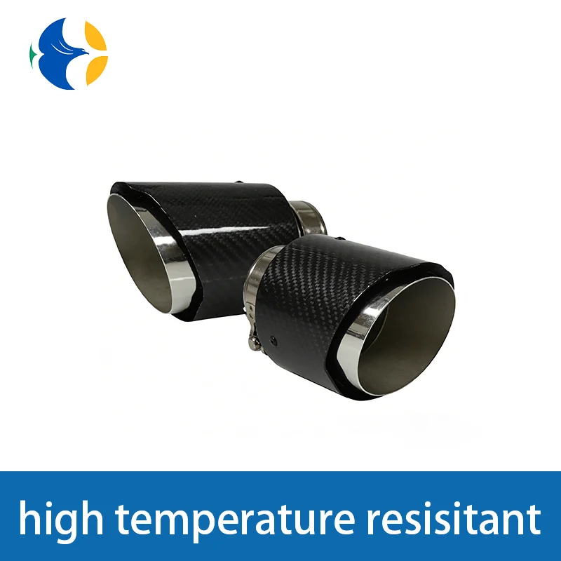1 Pcs AK Logo Universal Car Carbon Fibre Tail Throat Stainless Steel Burnishing Twill Glossy Muffler Exhaust Nozzle Tip