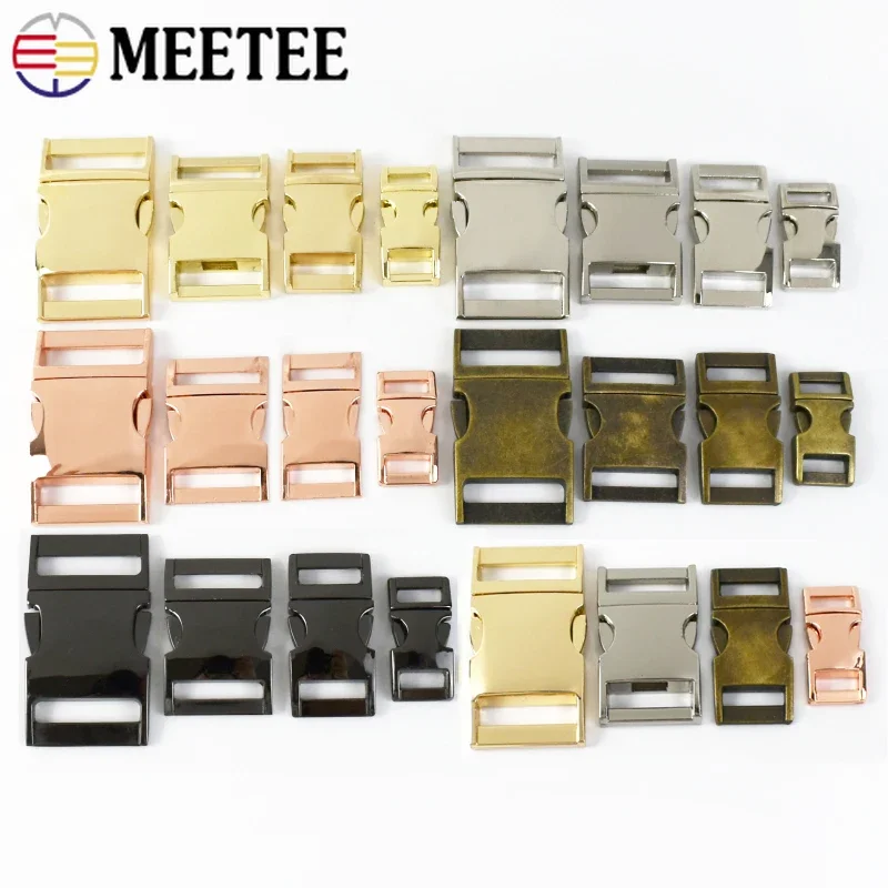 2/5Pcs Meetee 10-38mm Metal Backpack Strap Buckles Quick Side Release Buckle Bag Belt Clasp Dog Collar Lether Craft Accessories