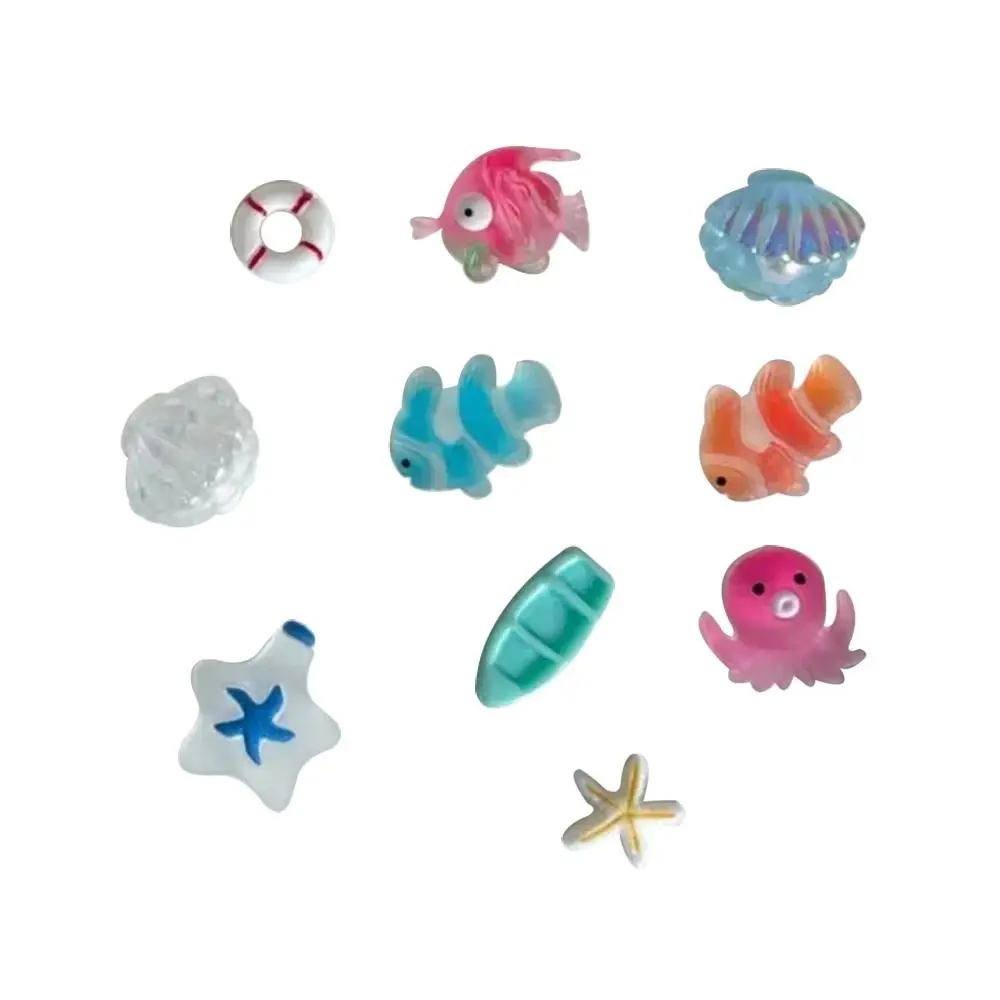 

10Pcs Shell Marine Animal Shoe Charms Detachable DIY Perforated Shoes Accessories Removable Beach Hole Shoes Charms
