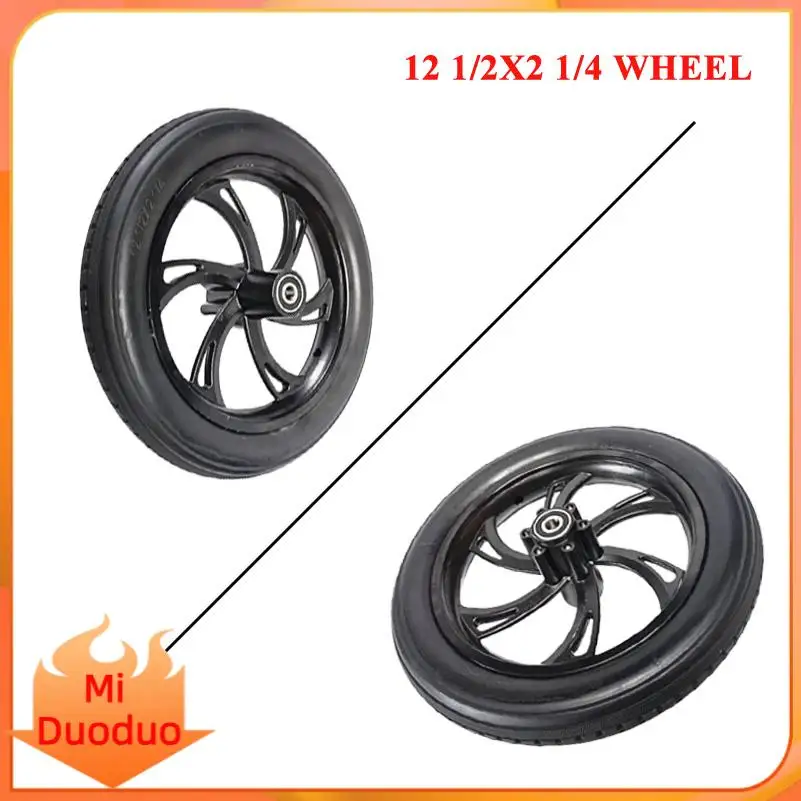 

Folding Ride Hailing Bicycle Front Wheel 12 1/2x2 1/4 (57-203) Solid Tire Whole Assembly 12 Inch Size