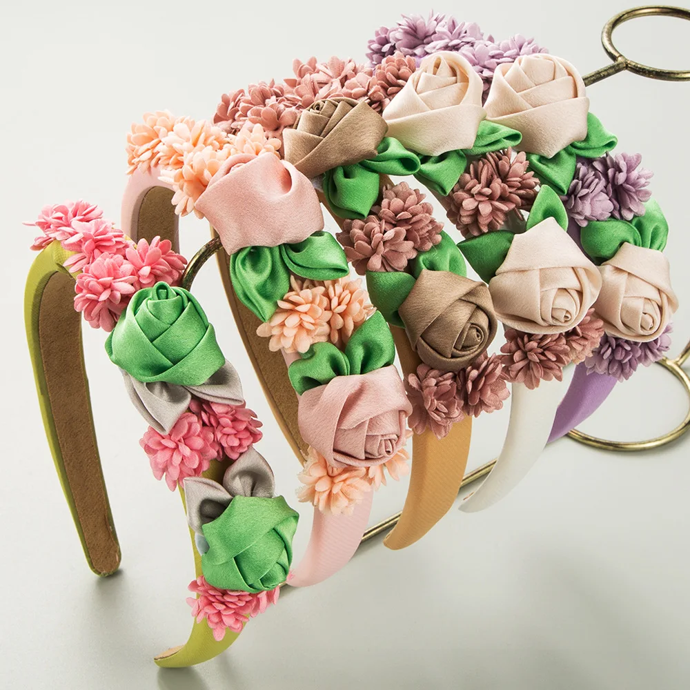 

Korean Gentle and All-Match Handmade Simulation Flower Headband Sponge High Skull Top Partysu Hair Accessories