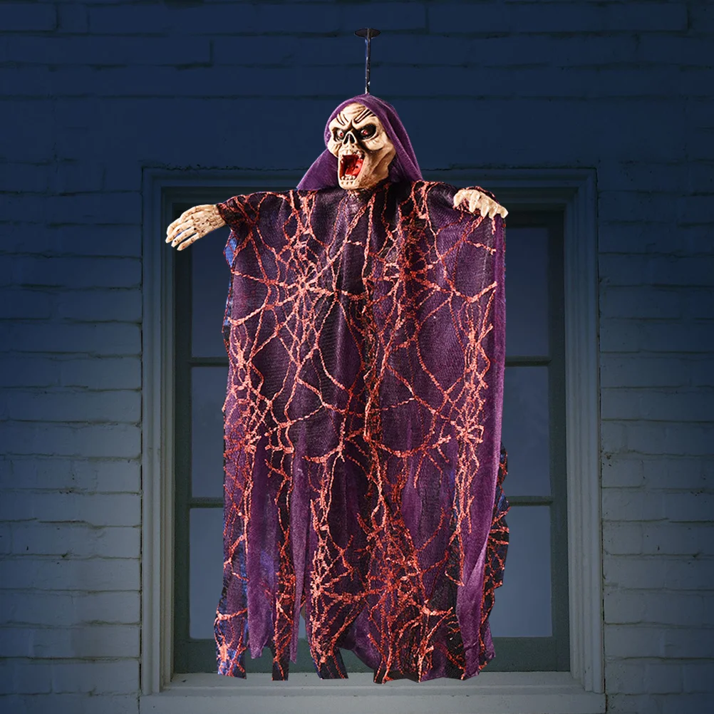 

Halloween Hanging Ghost Sound Activated Purple Veil Scary Decorations Home Garden Haunted House Party Supplies