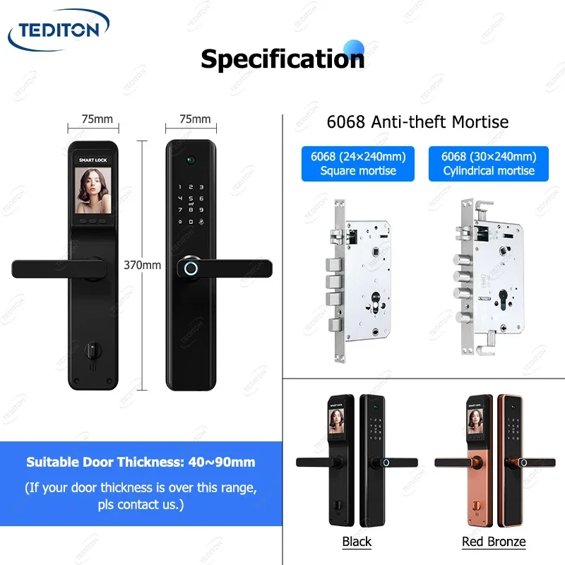 Interphone connecté Tuya, Wi-Fi, étanche, avec capteur d'empreinte digitale Rfid, système de communication sans clé, avec caméra, pour maison connectée