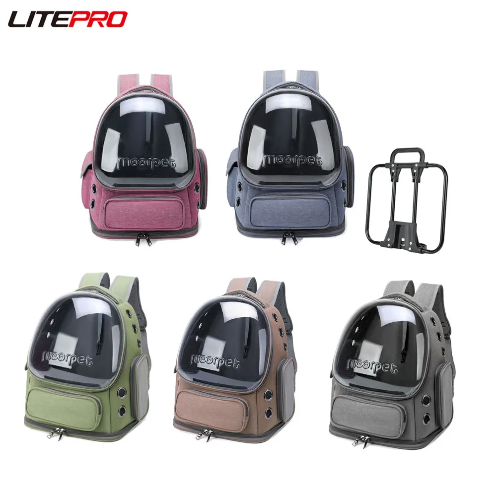 Litepro Portable Outdoor Travel Pet Carrier Backpack For Brompton Bicycle Breathable Cat Dog Space Cabin Bag