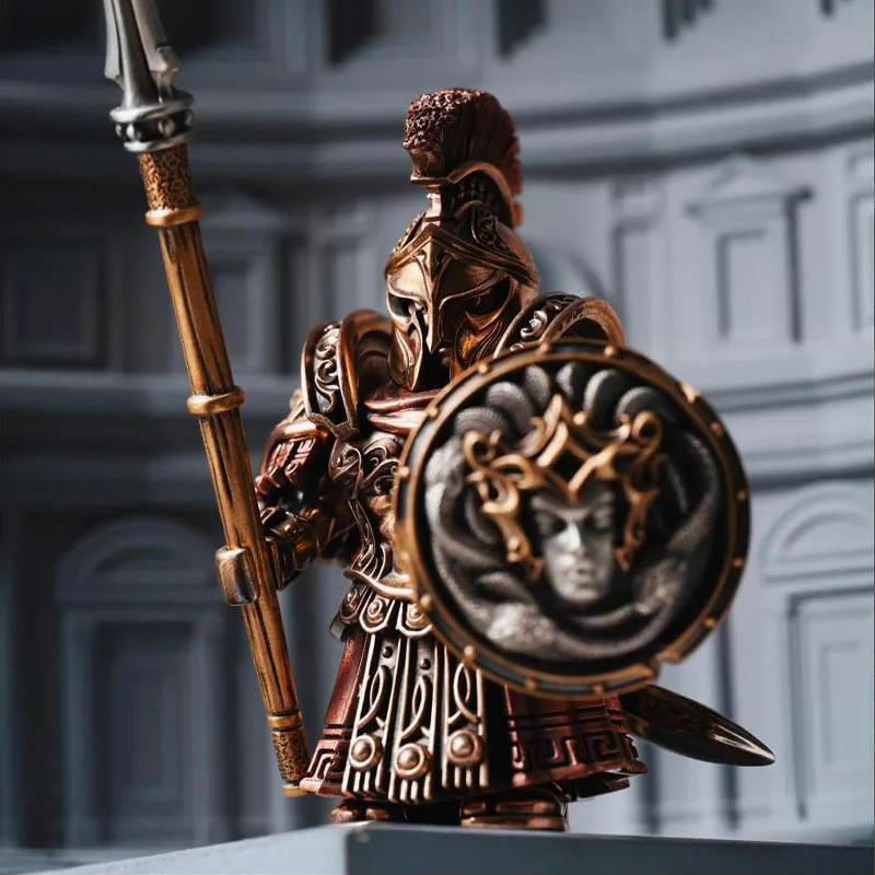 Original Design European Greek Spartan Commander Building Blocks Exquisite Model Detachable Metal Magnetic Bricks Toys Ornament
