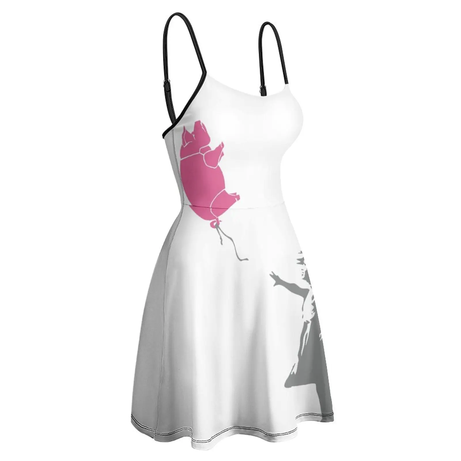 Pigballoon Graphic For Sale Women's Sling Dress Humor Dresses Unique Sexy  Woman's Dress  Parties