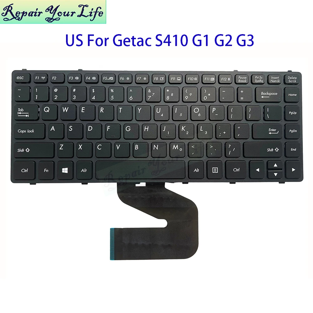 

US English Laptop Keyboard For Getac S410 G1 G2 G3 Semi Rugged Notebook USA United States Keyboards Teclado CS603-C YXT-24-38