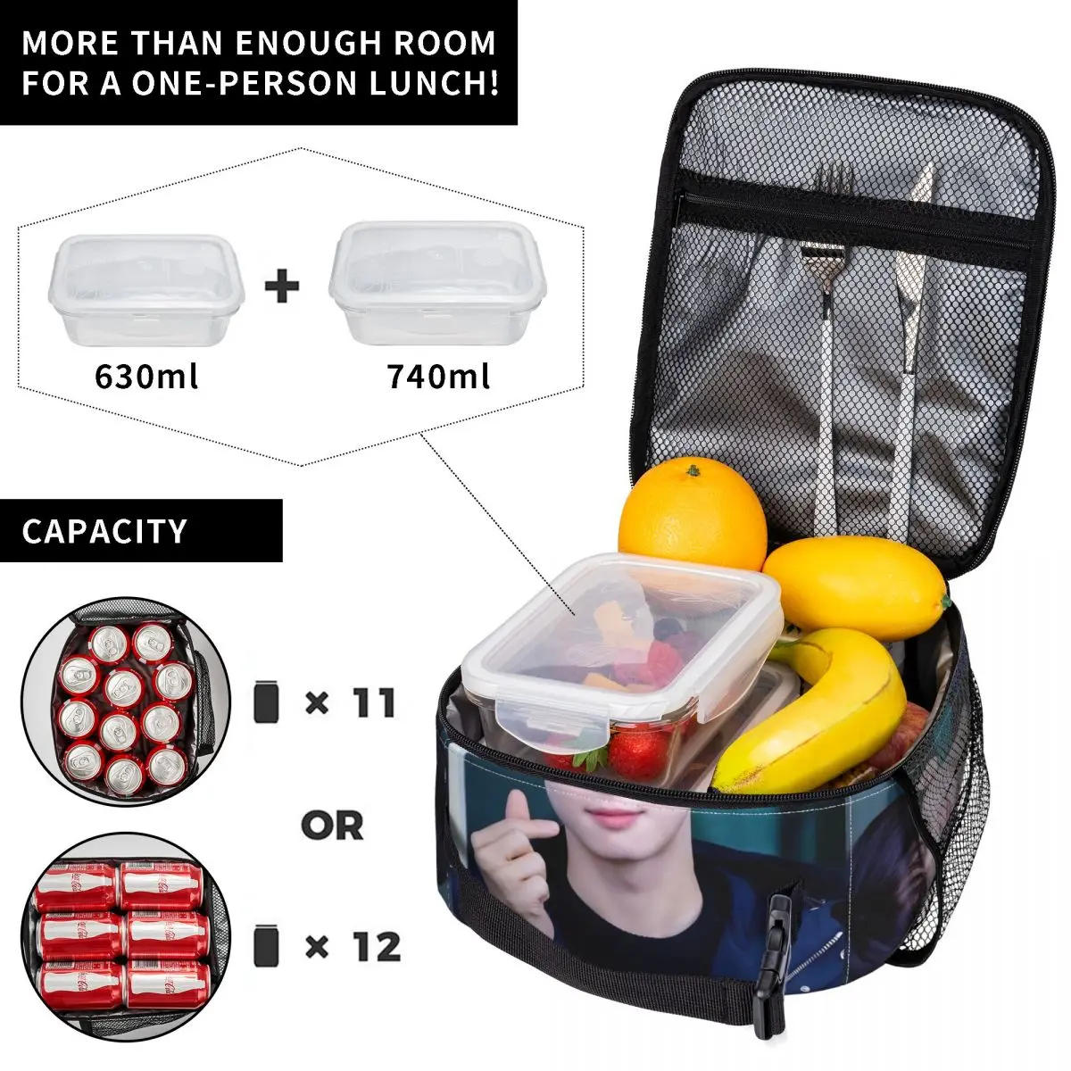 Cha EunWoo Lunch Bag Convenient Lunch Box Child Picnic Print Cooler Bag Fashion Waterproof Thermal Tote Handbags
