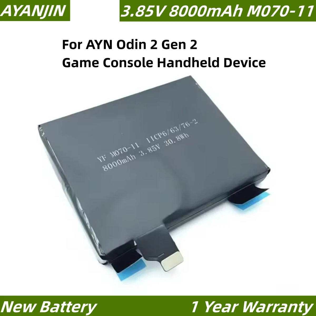 New YF M070-11 3.85V 30.8Wh/8000mAh Battery For AYN Odin 2 Gen 2 Game Console Handheld Device 11CP6/63/76-2