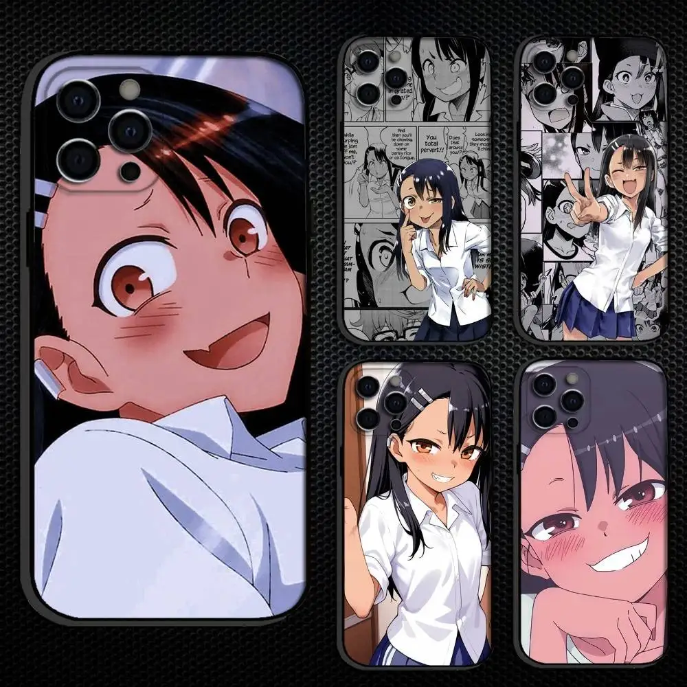 

N-Nagatoro San Anime Aesthetie Phone Case For iPhone 16,15,14,13,12,11 Plus,Pro Max, Others Soft Black Cover