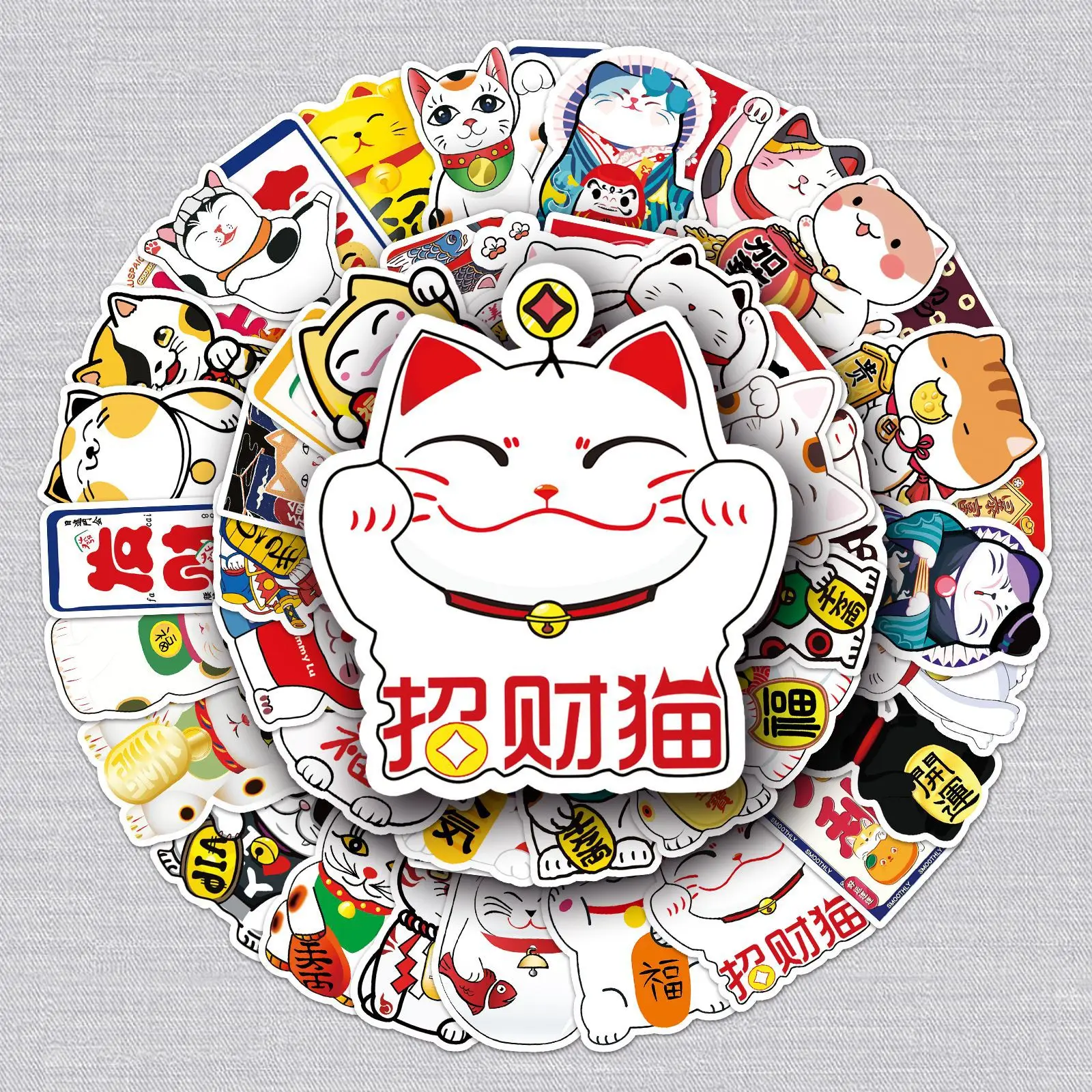 

wholesale Sticker Factory 50 Lucky Cat Car Cat Tablet Trunk Scooter Waterproof Graffiti