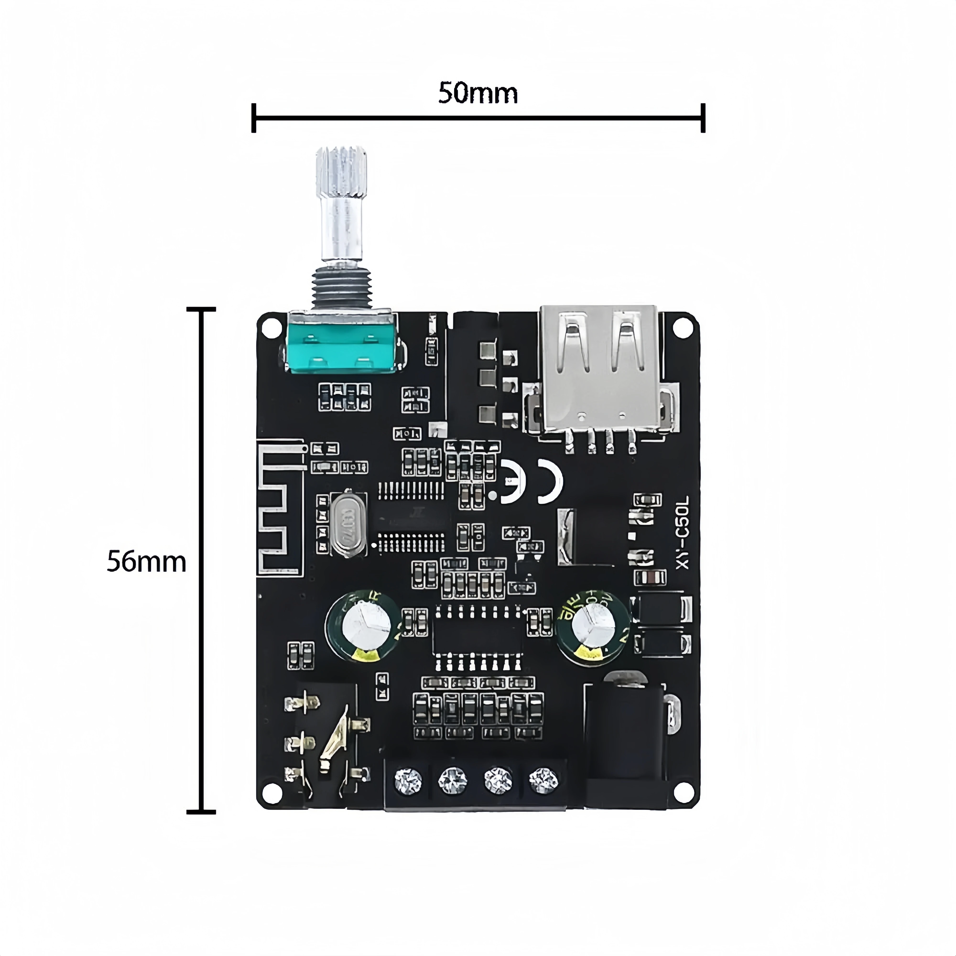 

30PCS XY-C50L MINI Bluetooth 5.0 Wireless Audio Digital Power amplifier Stereo board 50Wx2 Bluetooth Amp Amplificador 3.5MM