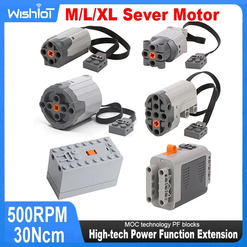 MOC Power Functions Servo M L XL Motor 8883 88003 8882 88004 AA AAA Battery Box 8881 88000 Technical Parts Building Blocks Brick