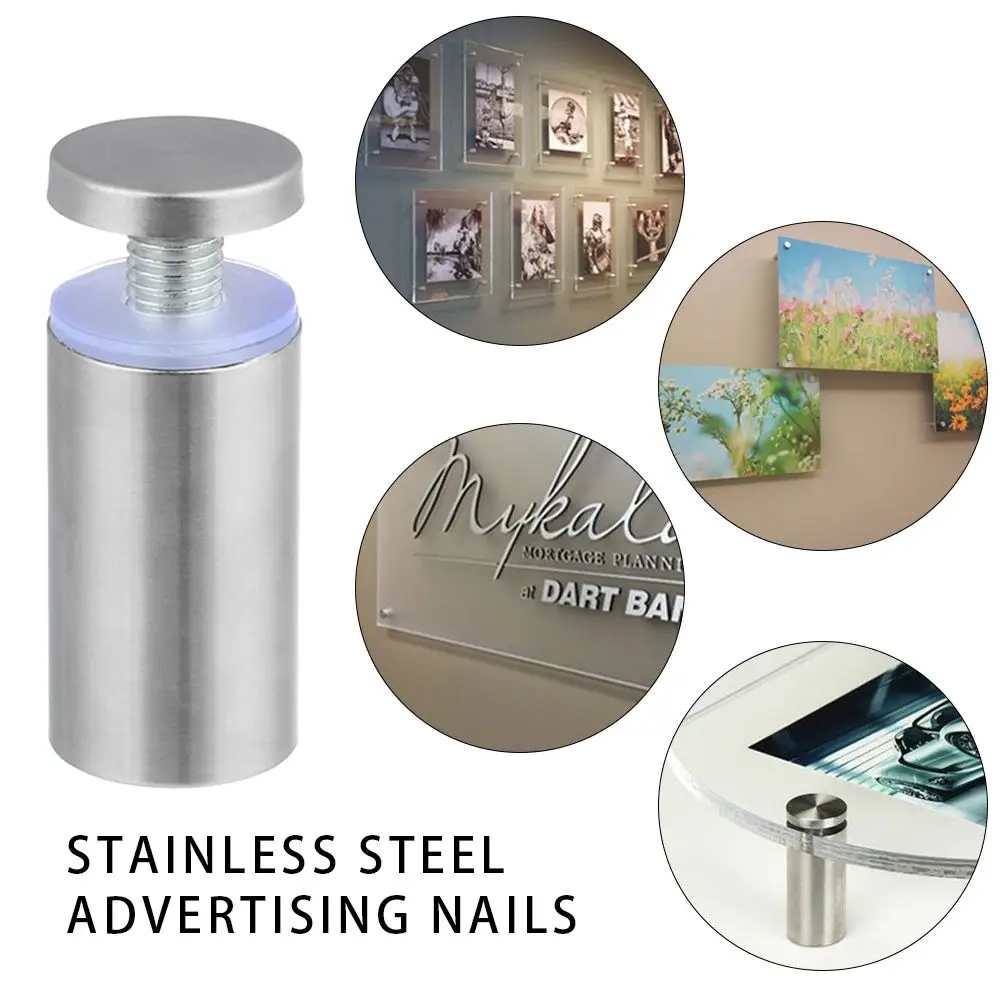 Steel Acrylic Decor Rack Advertising Board Fixed Nails Billboard Fixing Screws Advertisement Standoffs Pin Glass Fasteners