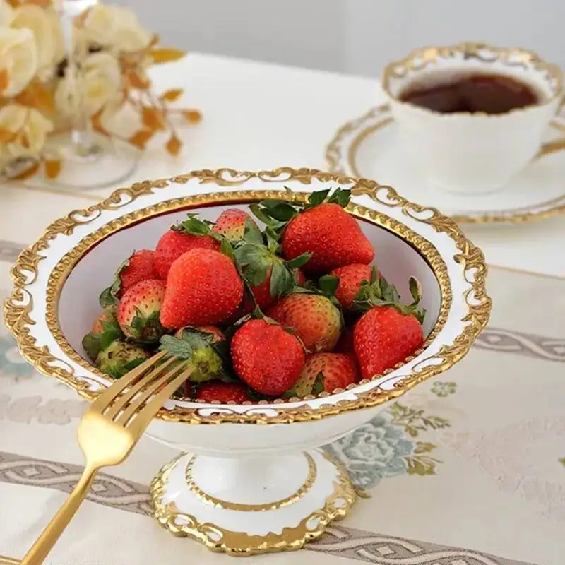 European Gold Border Relief, Ceramic Plates, Fish Plates, Soup Bowls, Pasta Plates, Salad and Dessert Bowls, Restaurant Utensils