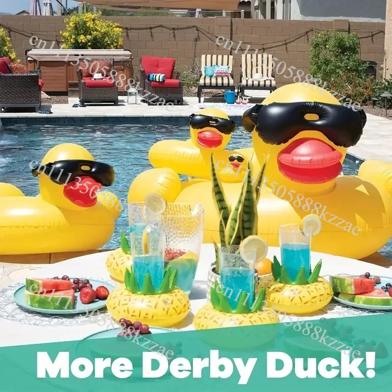 Thickened Swimming Pool Floating Bed Air Mattress Giant Duck Inflatable Pool Water Lounge Chair Suitable For Pool & Beach Party