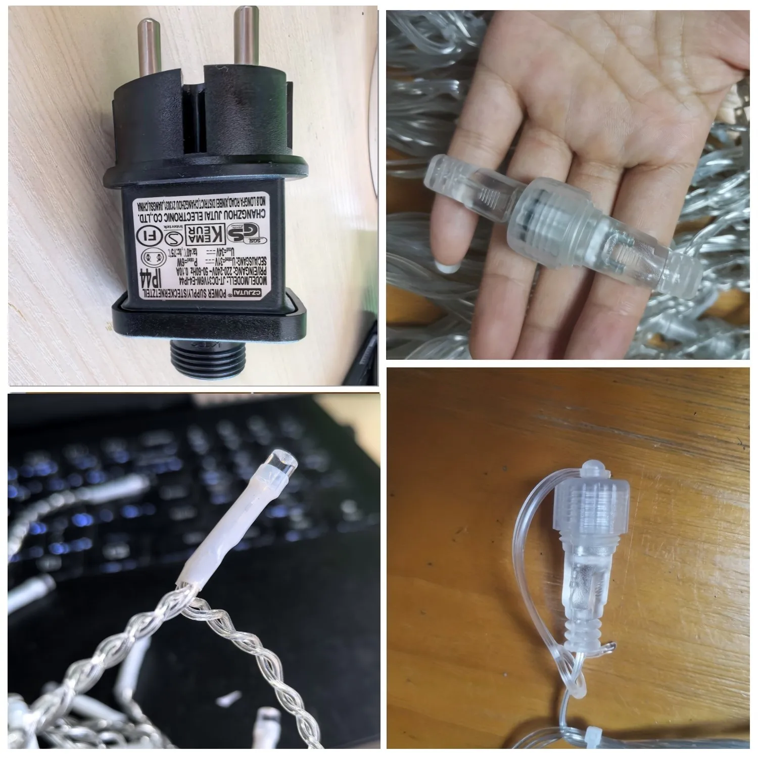 Karangan bunga jalan, gaya berbintang luar ruangan pinggiran LED Festoon 8-20m dengan 30V EU/US transformer, Hangat putih dengan sedikit berkilau putih
