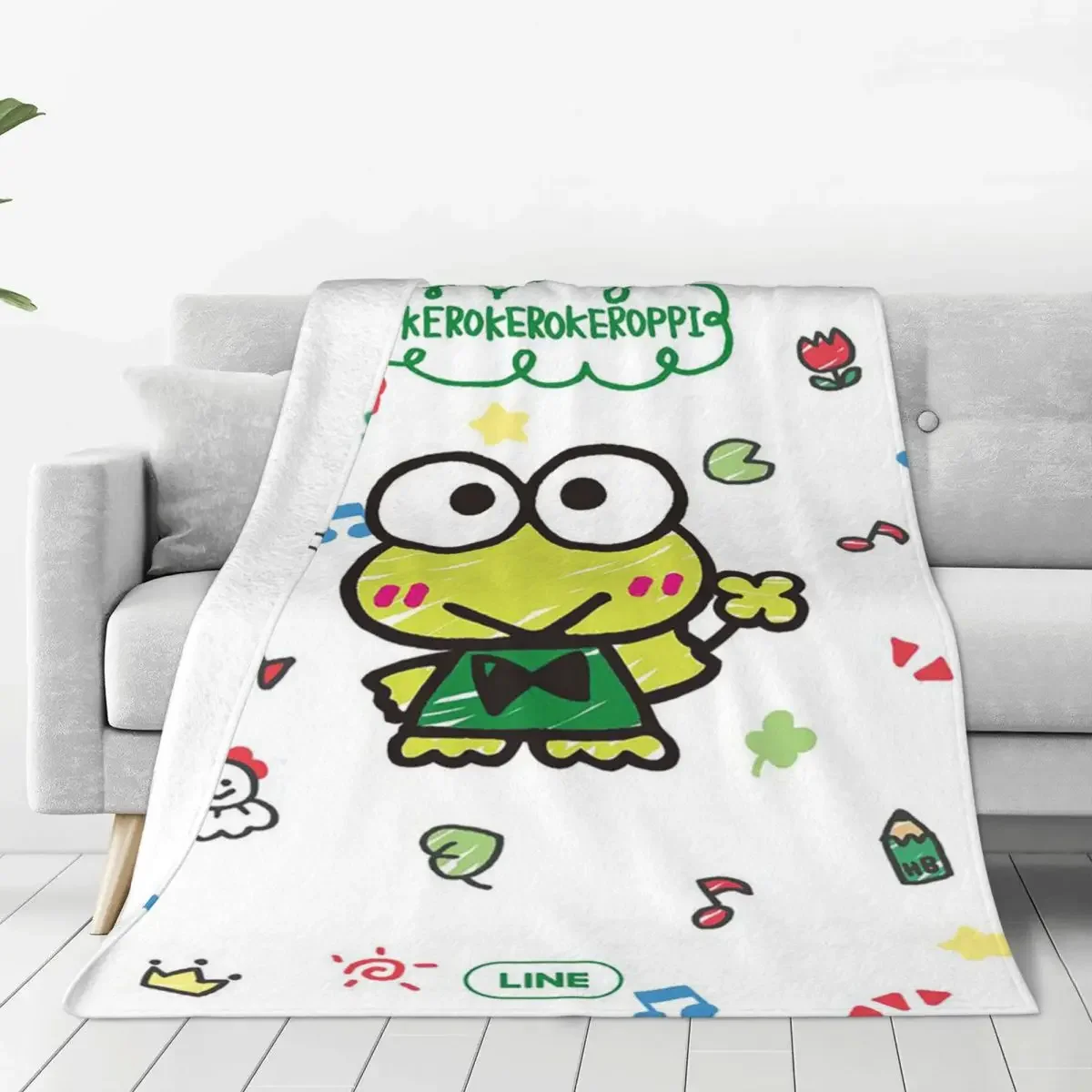 

Anime Keroro Baby Blankets Sofa Cover Flannel Autumn/Winter Cartoon Collage Lightweight Throw Blanket for Sofa Car Quilt