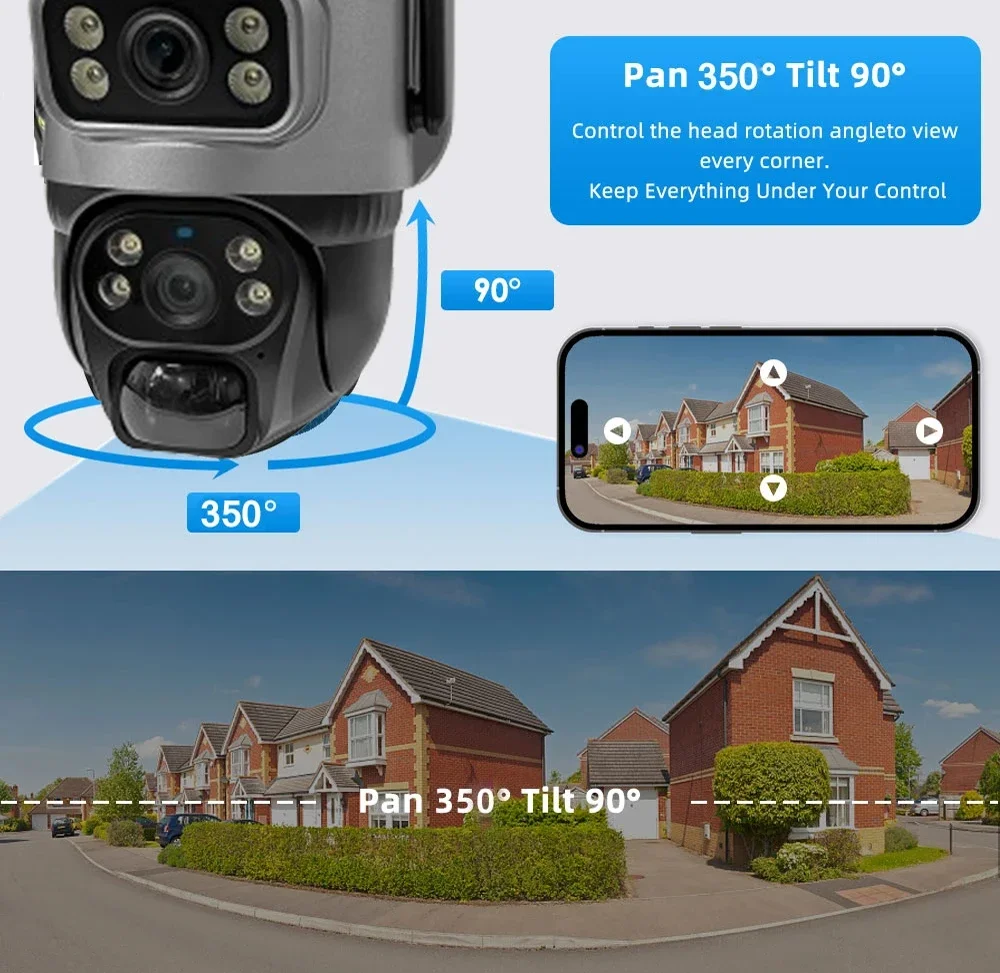 V380 Pro Dual Lens 4G Camera With SIM Card Solar PIR Human Detection Night Vision Security Video IP Cameras 8MP 4K CCTV Monitor