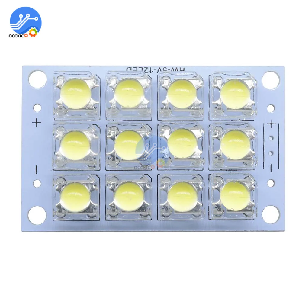 DC 3V-5V 12 LED Super Bright White LED Piranha Board Night LED Lights Lamp Module Board Diy Kit