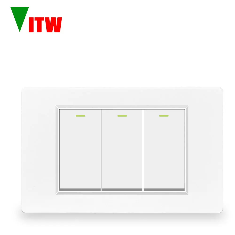 Vitw 120mm * 72mm Brazilian Wall Switch, American Standard Universal Lighting Fixture Embedded 1Gang 2-Way Switch