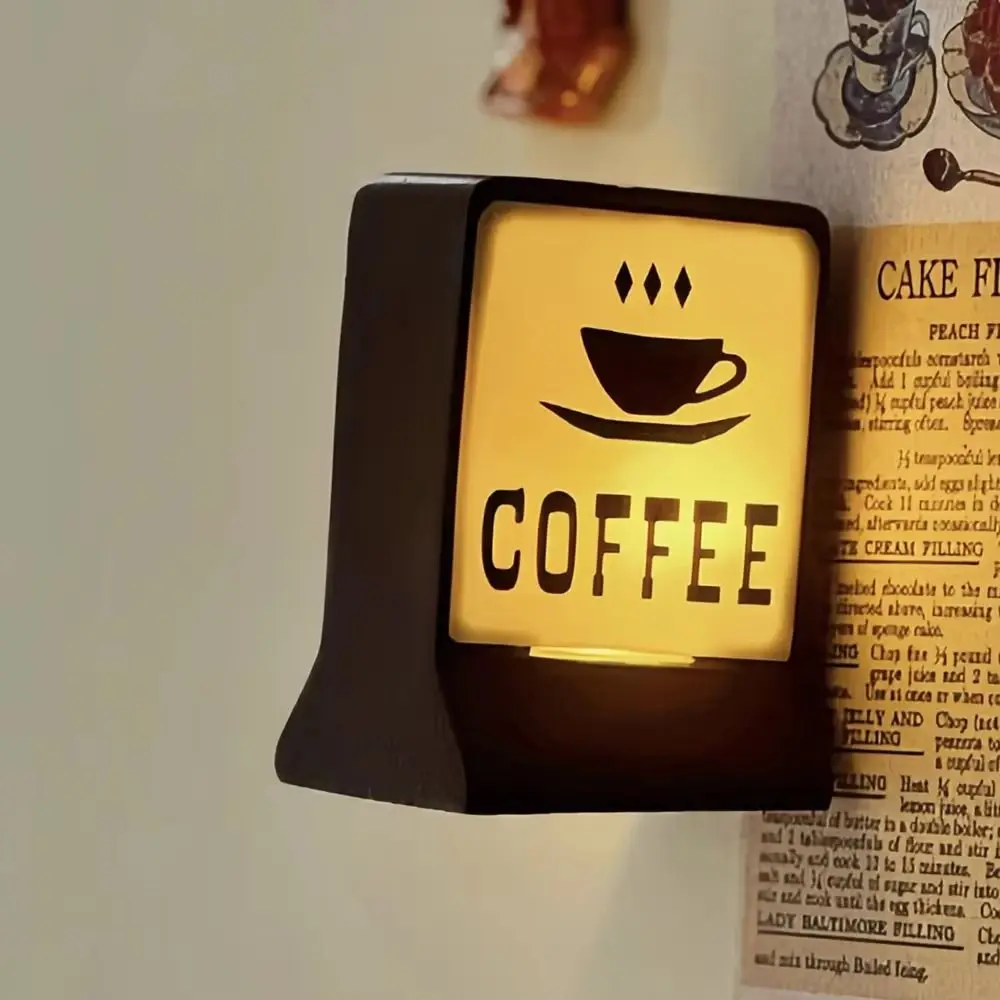 

Creative Coffee Shop Fridge Magnet Cute Cat Model Warm Glow Mini Bar Refrigerator Sticker Miniature Three-Dimensional