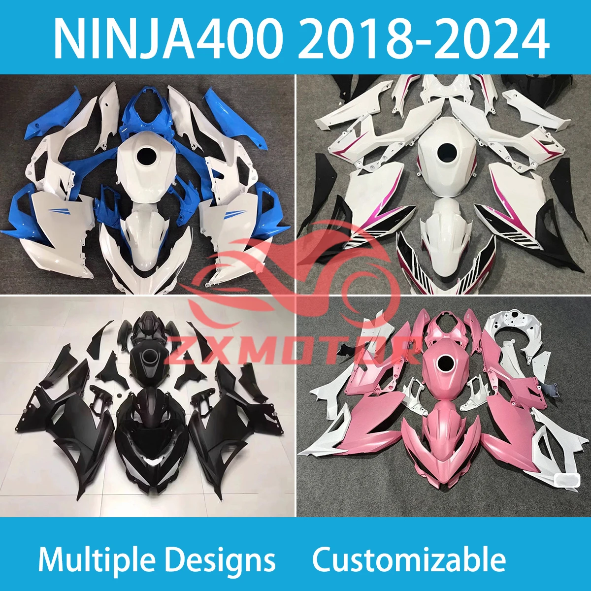 For KAWASAKI EX400R 2018 2019 2020 2021 2022 2023 2024 ABS Plastic Fairing Kit NINJA400 18 19 20 21-24 Motorcycle Fairings