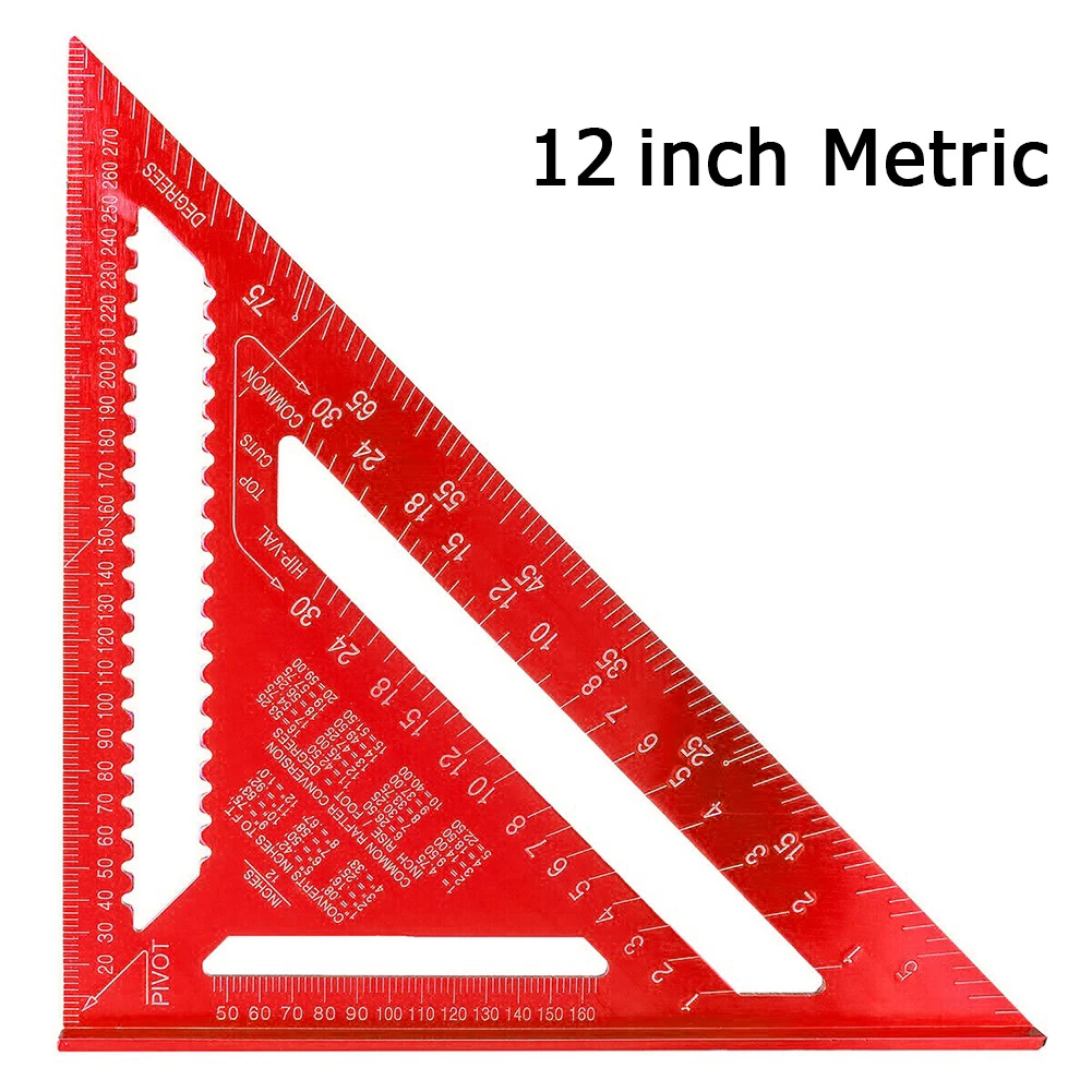 Triangle Ruler Ruler Woodworking Rafters Joiners 0-300mm 1Pc Aluminum Alloy For Framing Roofing Measuring Tools