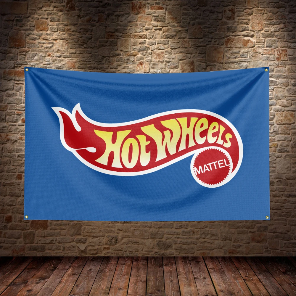 3X5Ft Hotwheels Flag Polyester Printed Car Banner For Decor