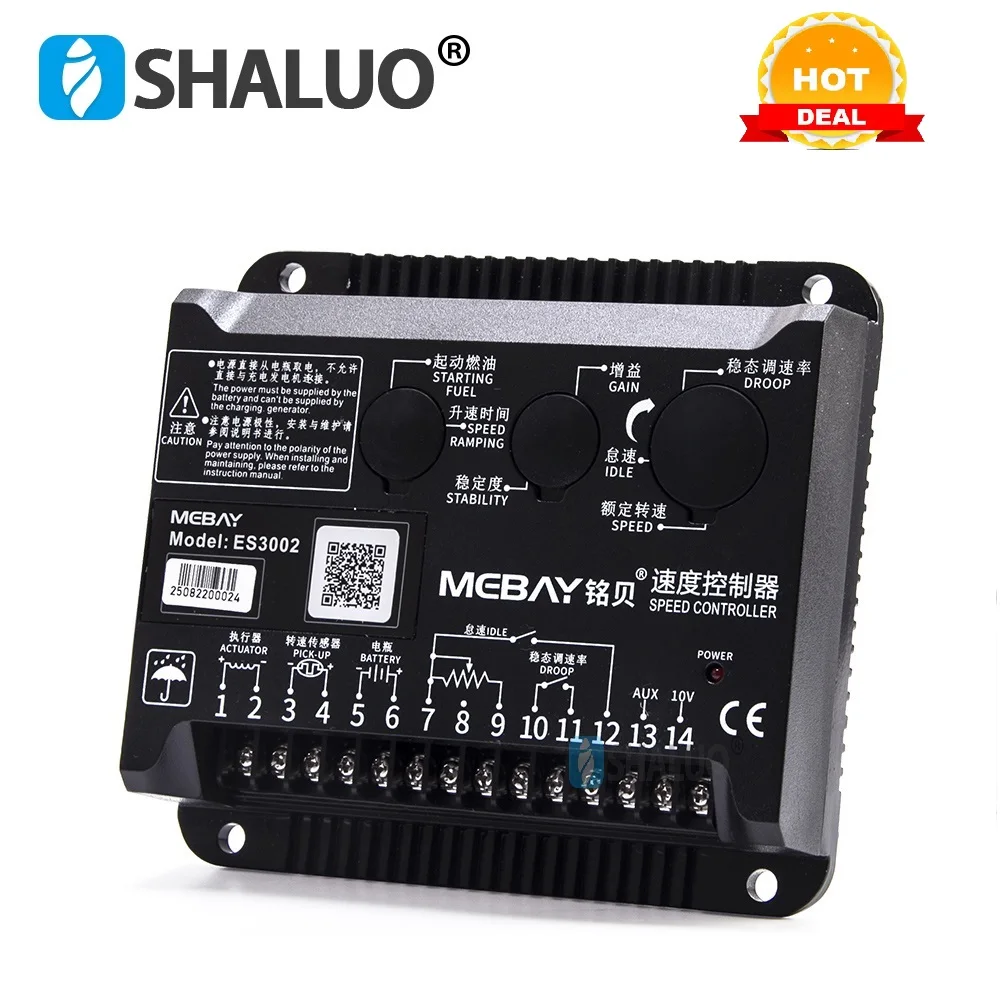 DC12/24V ES3002 Mebay controller Diesel Engine Speed Controller Generator Governor Control Board Motor Speed Board Genset Parts