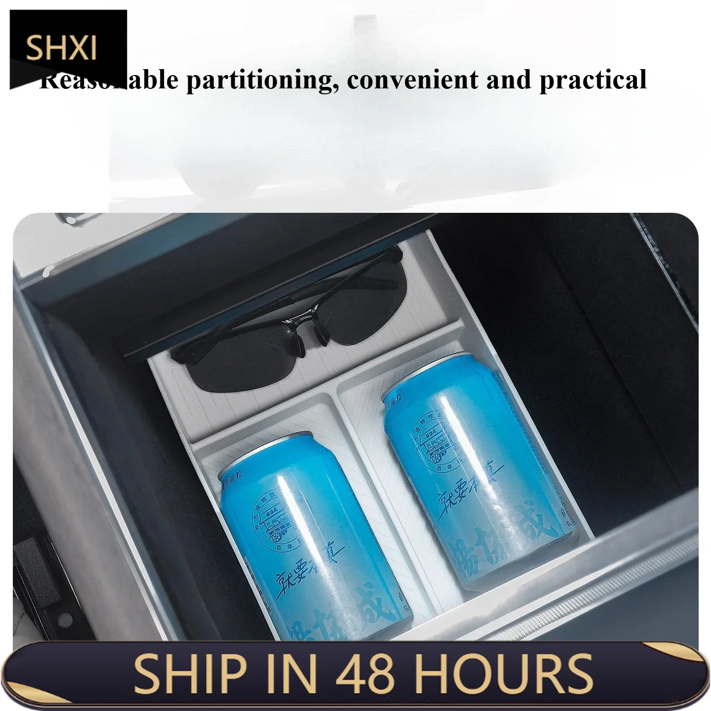 Good Quality NewFor Zeekr 9X 2025 Center Console Lower Storage Box Silicone Mat Partition Storage Interior Modification Accessor