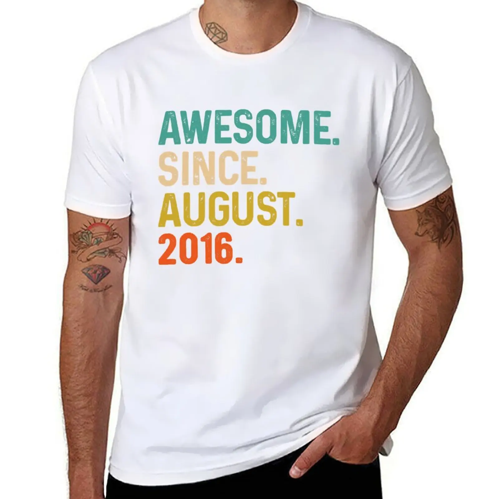 

6 Years Old Gifts Awesome Since August 2016 6th Birthday T-Shirt t shirt man plain mens graphic t shirts T-Shirt