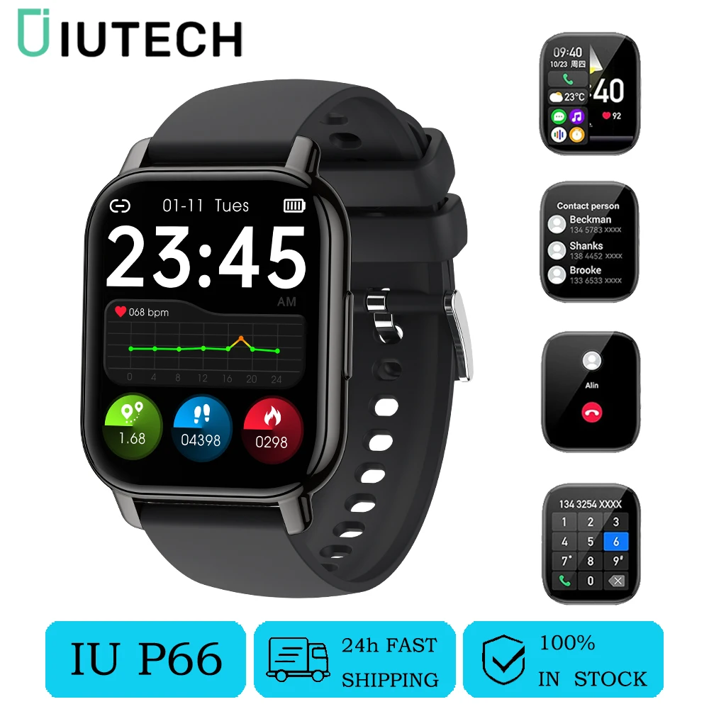 

IUTECH P66 Smart Watch 1.85" Bluetooth Call Watches Waterproof Sport Music Health Monitoring Electronic Smartwatch for Men Women