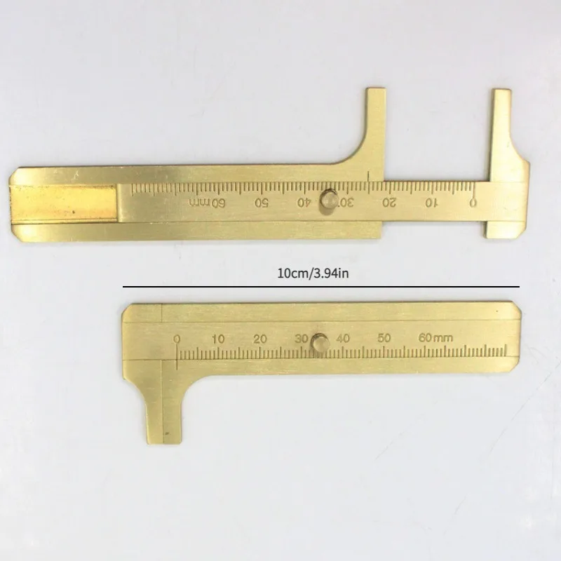1Pc Mini Brass Sliding Gauge Vernier 80mm Bead Wire Jewelry Measuring Caliper