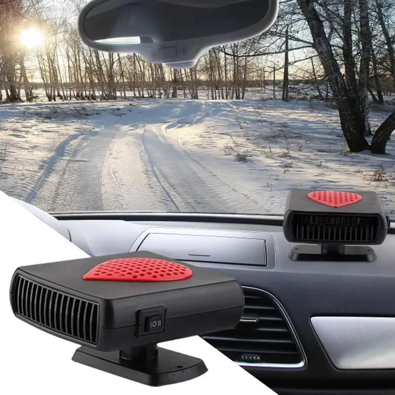 

2 In 1 12V Car Heater Windshield Fast Heating Fans Defrost Defogger 360 Degree Rotation Auto Heater Interior Accessories