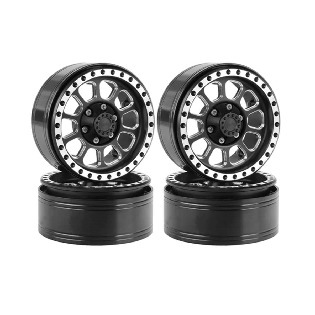 

4Pcs 110G/Pcs Heavy Duty 1.9 Beadlock Wheel Rim Hub for 1/10 RC Crawler Car Axial SCX10 TRX4 D90 VS4-10,4